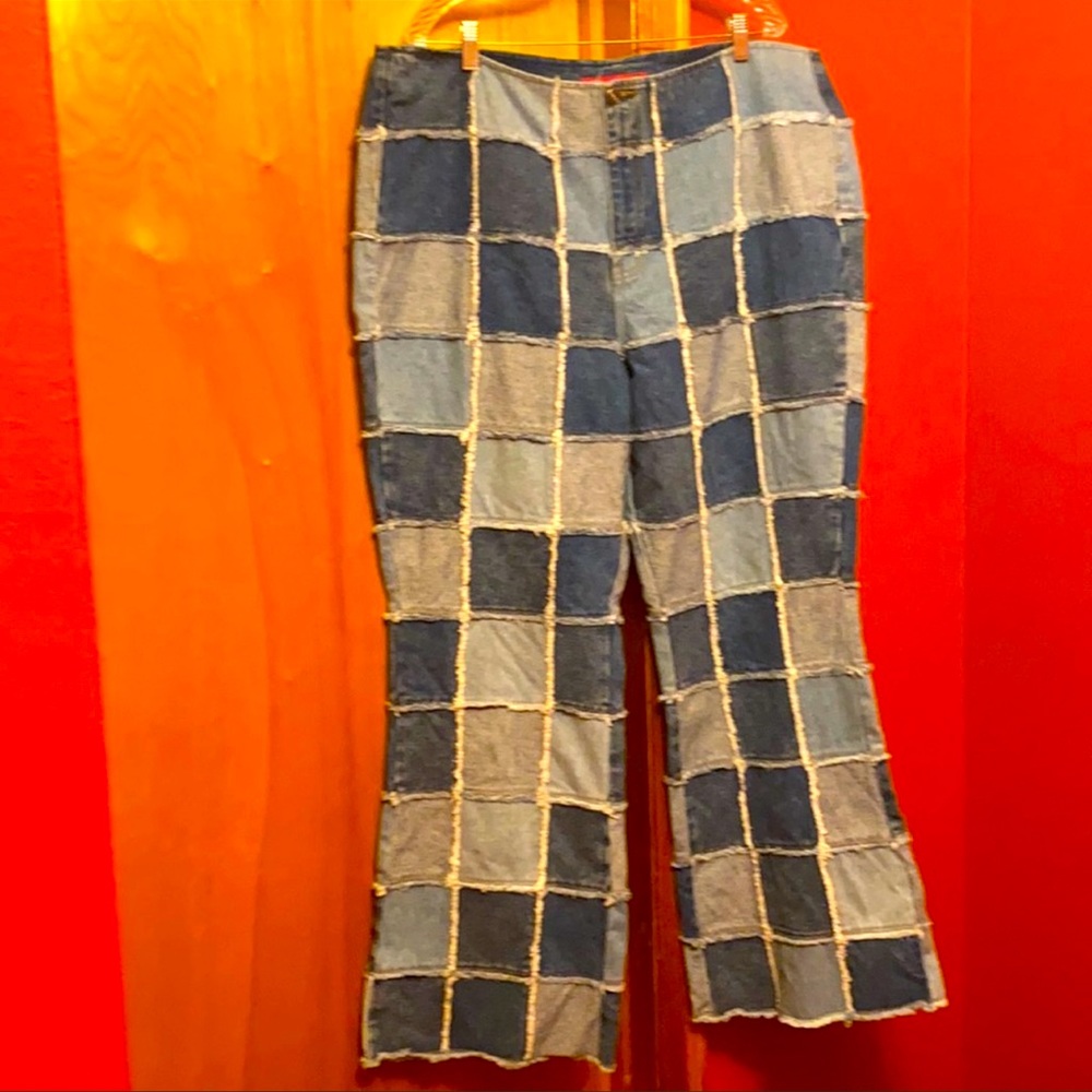 Denim patchwork jeans